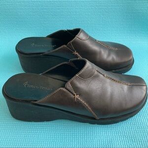 Bare Traps Jannette Leather Clogs Women’s 8.5 Dark Brown